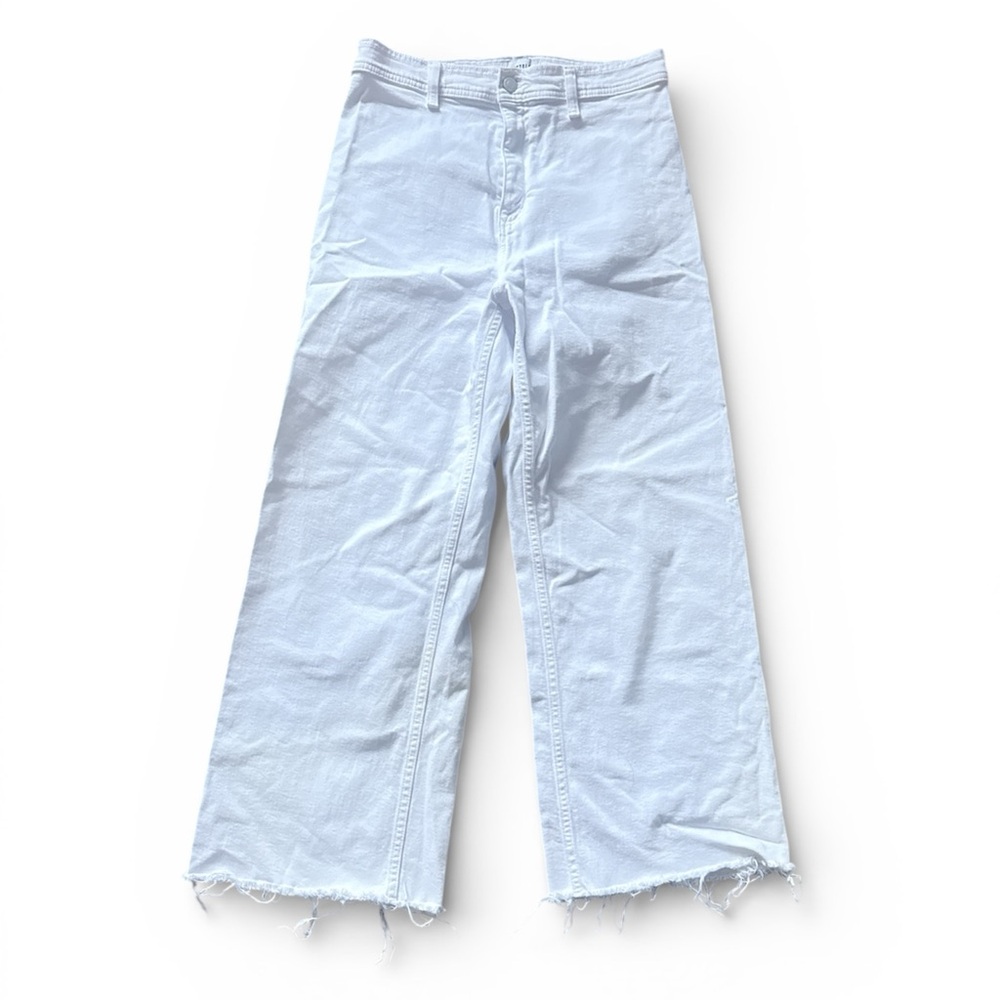 Pistola high waist White Wide-Leg Frayed Jeans